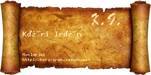Kéri Irén névjegykártya